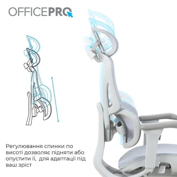 Фото - Кресло офисное OfficePro Elite OC950GLB Gray/Light Blue